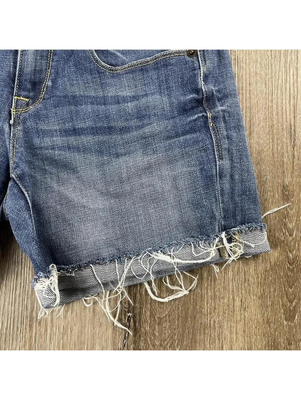 J.CREW Denim Shorts Women's 0 Blue Cutoff Raw Hem Stretch Jean Style 34619 SP14